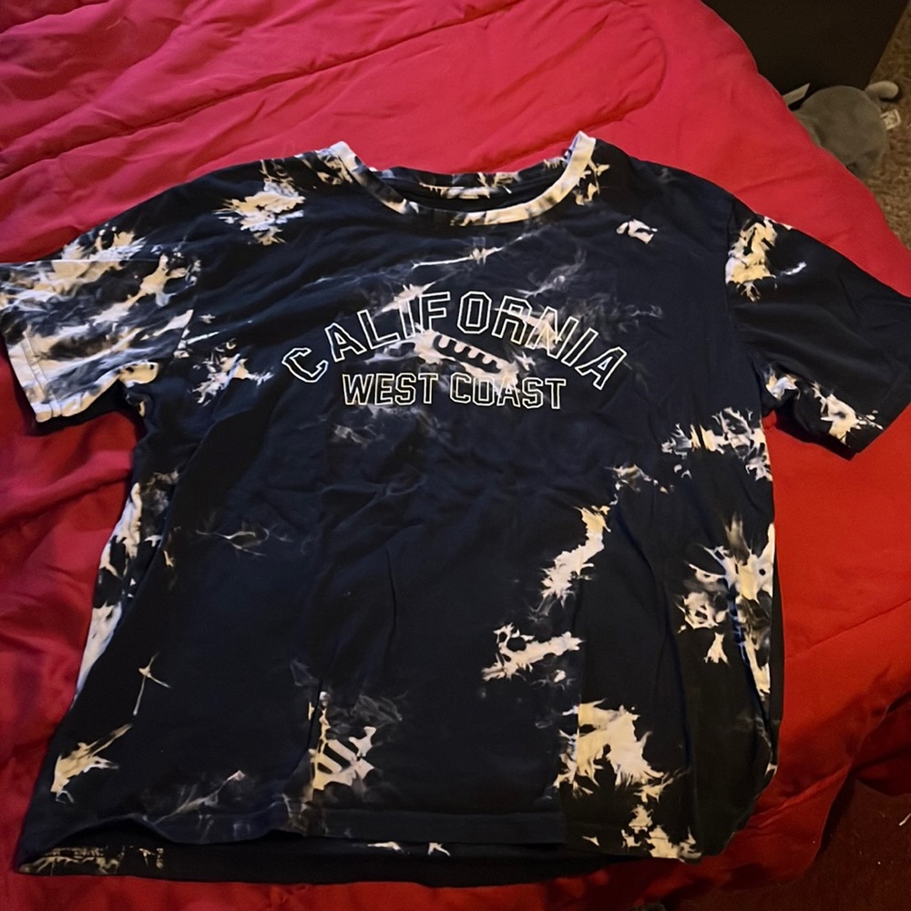 black and white bleach dyed tee